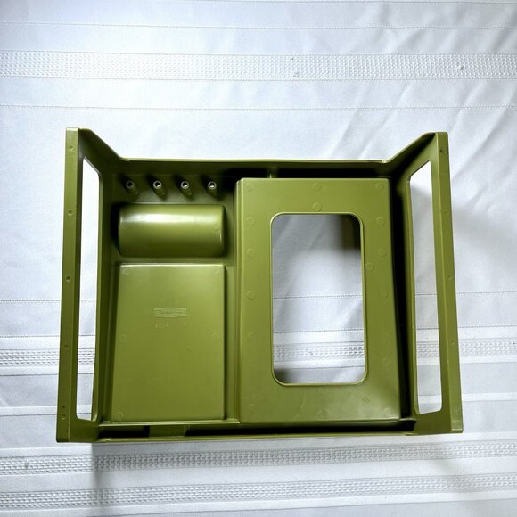 Vintage Rubbermaid Desk Organizer Avocado Green Mid Century Office Caddy MCM - Picture 5 of 9